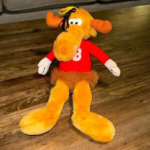 VINTAGE Bullwinkle Stuffed Animal Plush Toy 1991 by Nanco Brown/Red